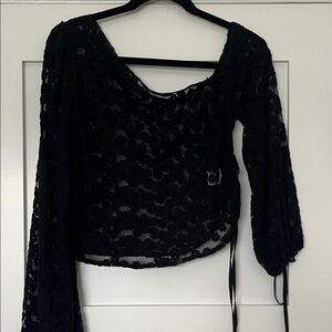 MAJORELLE Black Lace Blouse